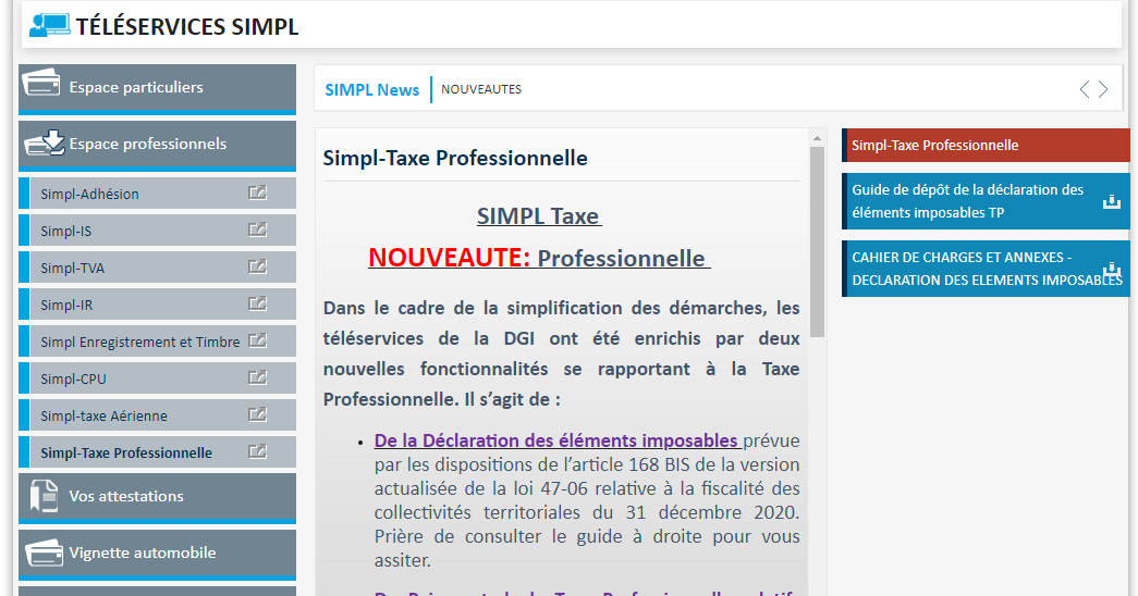 Nouveauté : SIMPL TAXE PROFESSIONELLE